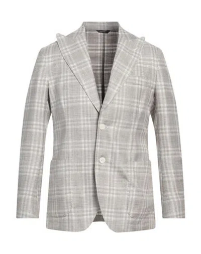 Tombolini Zero Gravity Man Blazer Grey Size 42 Wool, Silk, Linen In Gray