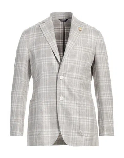 Tombolini Zero Gravity Man Blazer Light Grey Size 46 Wool, Silk, Linen