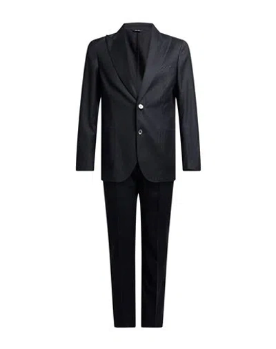 Tombolini Zero Gravity Man Suit Midnight Blue Size 38 Virgin Wool In Black