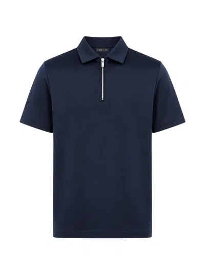 Tombolini Zip-fastening Short-sleeve Polo Shirt In Blue