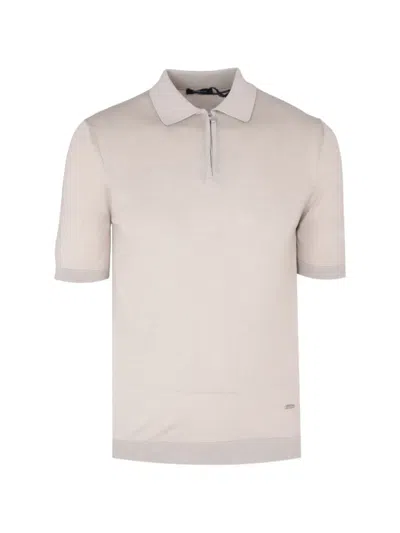 Tombolini Zip-fastening Short-sleeve Polo Shirt In Brown