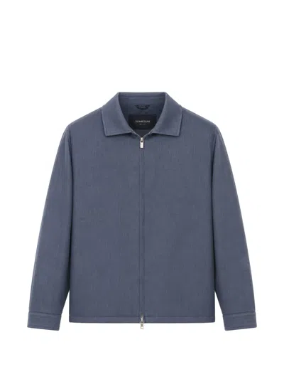 Tombolini Zip-up Collared Jacket In Blue