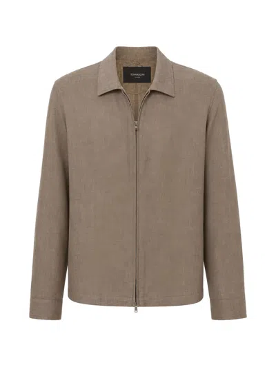 Tombolini Zip-up Collared Jacket In Brown