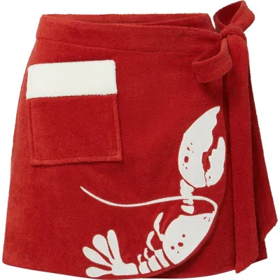 Tombolo Better Half Hand Towel Mini Skirt In Red