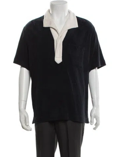 Pre-owned Tombolo Collar Short Sleeve Polo Shirt In Blue