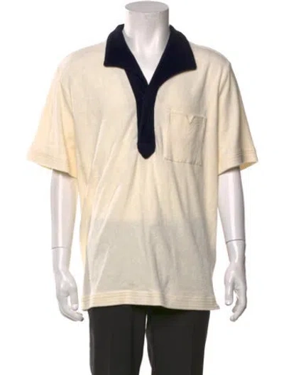 Pre-owned Tombolo Collar Short Sleeve Polo Shirt In Neutrals