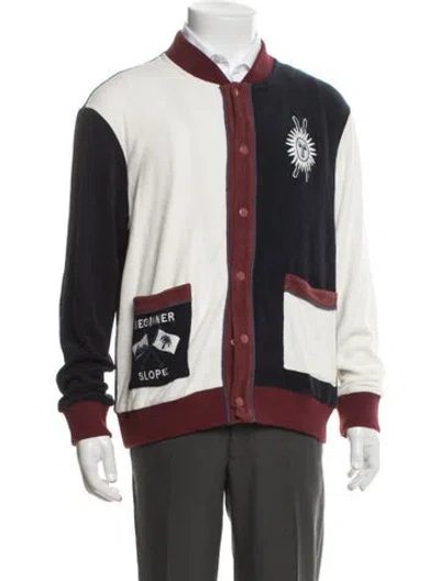 Pre-owned Tombolo Colorblock Pattern Bomber Jacket In Multicolor
