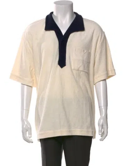 Pre-owned Tombolo Colorblock Pattern Collar Polo Shirt In Neutrals