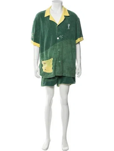 Pre-owned Tombolo Colorblock Pattern Lounge Set In Green