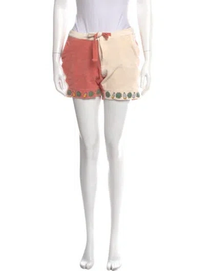 Pre-owned Tombolo Colorblock Pattern Mini Shorts In Neutral
