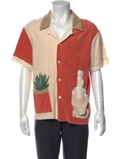 Pre-owned Tombolo Colorblock Pattern Short Sleeve Shirt In Neutral