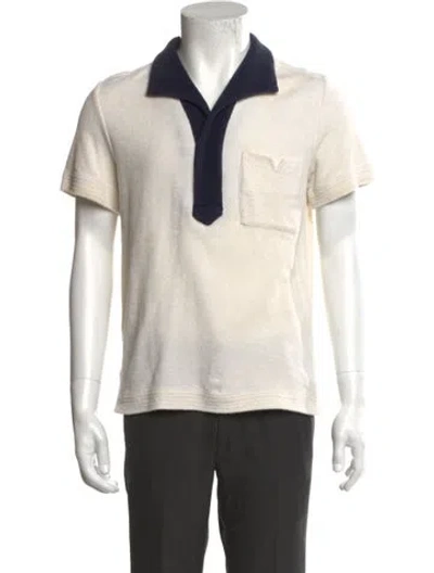 Pre-owned Tombolo Colorblock Pattern Short Sleeve Shirt In Neutral