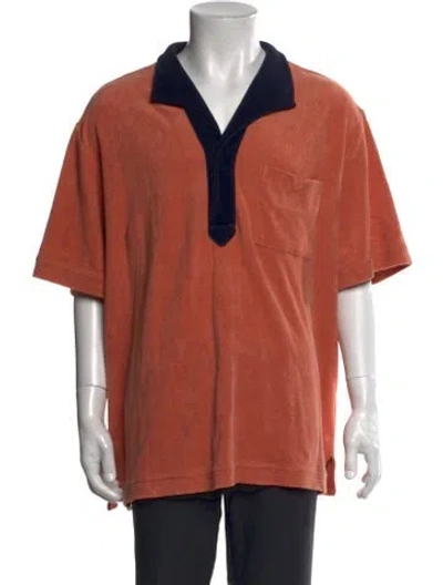 Pre-owned Tombolo Colorblock Pattern Short Sleeve Shirt In Orange