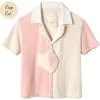 Tombolo 'conched Out' Cabana ~ Crop Cut In Cream/pink