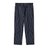 Tombolo Easy-going Pants In Navy Jacquard Stripe
