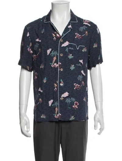 Pre-owned Tombolo Floral Print Robe In Blue