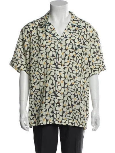 Pre-owned Tombolo Floral Print Short Sleeve Shirt In Green