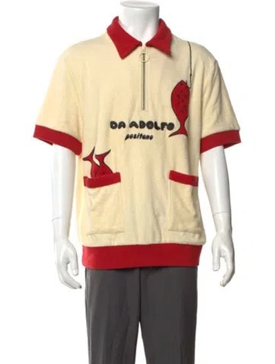 Pre-owned Tombolo Graphic Print Collar Polo Shirt In Neutral
