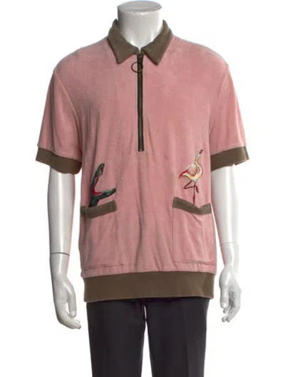 Pre-owned Tombolo Graphic Print Collar Sweatshirt In Pink