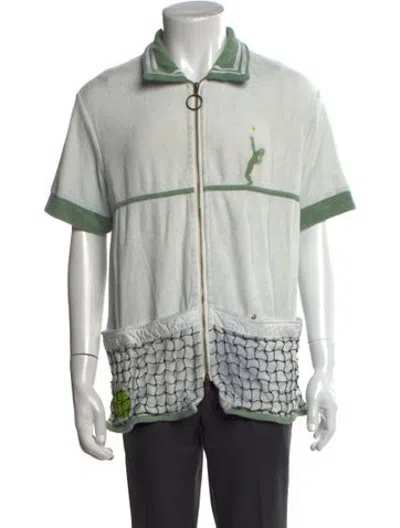 Pre-owned Tombolo Graphic Print Collar Sweatshirt In White