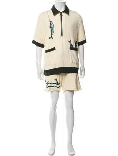 Pre-owned Tombolo Graphic Print Jacket In Yellow