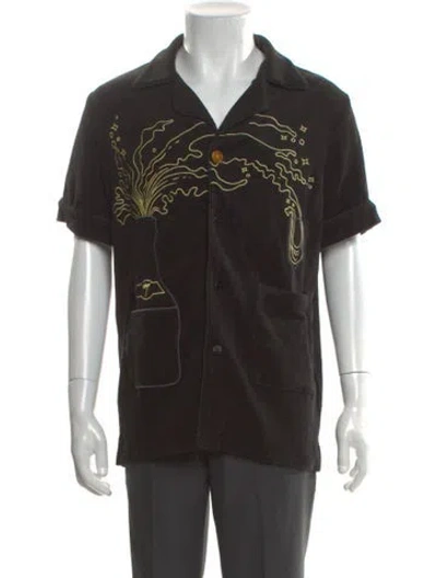 Pre-owned Tombolo Graphic Print Short Sleeve Shirt In Black
