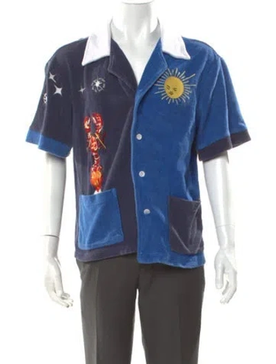 Pre-owned Tombolo Graphic Print Short Sleeve Shirt In Blue