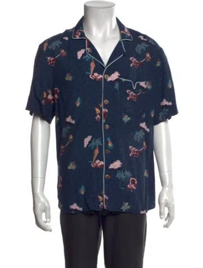 Pre-owned Tombolo Graphic Print Short Sleeve Shirt In Blue