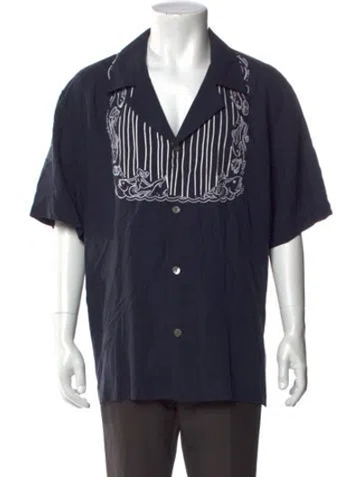 Pre-owned Tombolo Graphic Print Short Sleeve Shirt In Blue