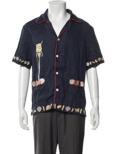 Pre-owned Tombolo Graphic Print Short Sleeve Shirt In Blue