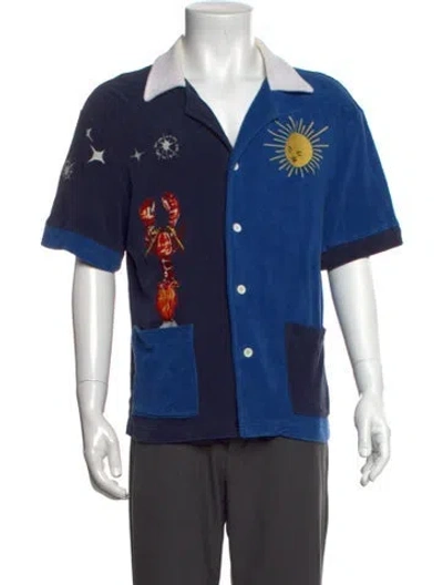 Pre-owned Tombolo Graphic Print Short Sleeve Shirt In Blue