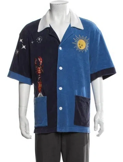 Pre-owned Tombolo Graphic Print Short Sleeve Shirt In Blue