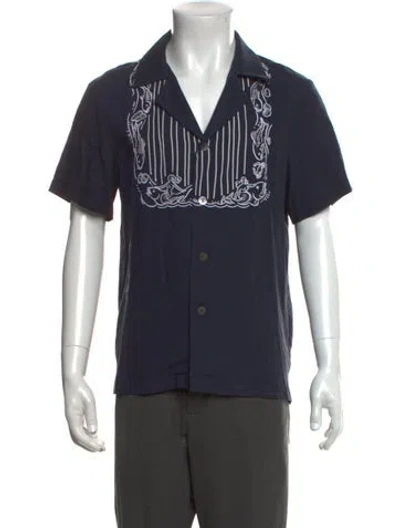 Pre-owned Tombolo Graphic Print Short Sleeve Shirt In Blue