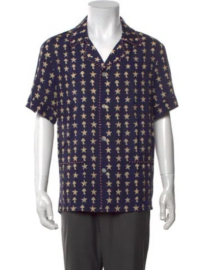 Pre-owned Tombolo Graphic Print Short Sleeve Shirt In Blue