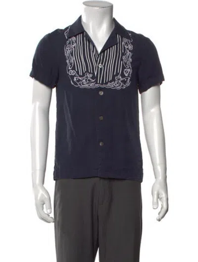 Pre-owned Tombolo Graphic Print Short Sleeve Shirt In Blue
