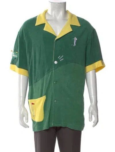 Pre-owned Tombolo Graphic Print Short Sleeve Shirt In Green