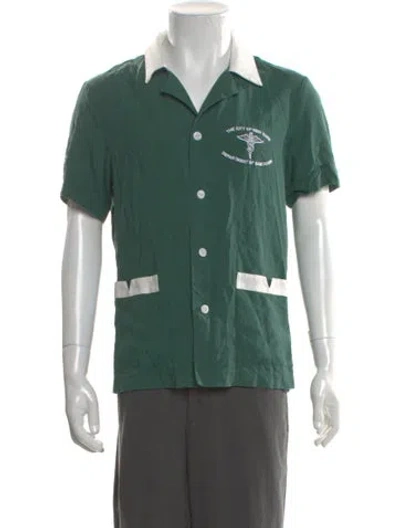 Pre-owned Tombolo Graphic Print Short Sleeve Shirt In Green