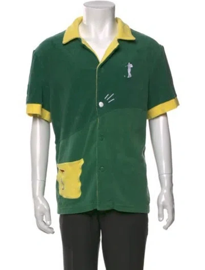 Pre-owned Tombolo Graphic Print Short Sleeve Shirt In Green