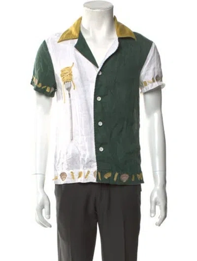 Pre-owned Tombolo Graphic Print Short Sleeve Shirt In Green
