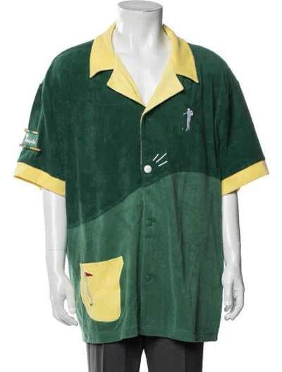 Pre-owned Tombolo Graphic Print Short Sleeve Shirt In Green