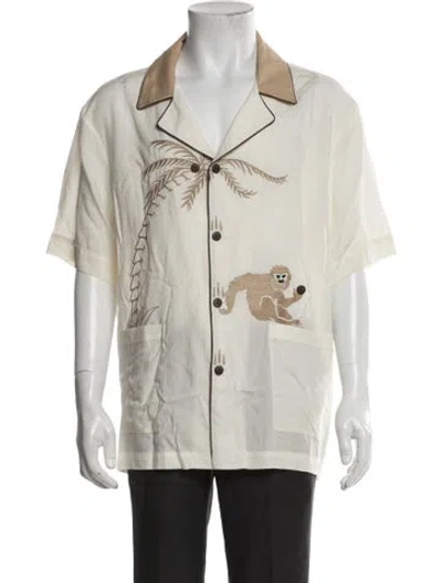 Pre-owned Tombolo Graphic Print Short Sleeve Shirt In Neutrals