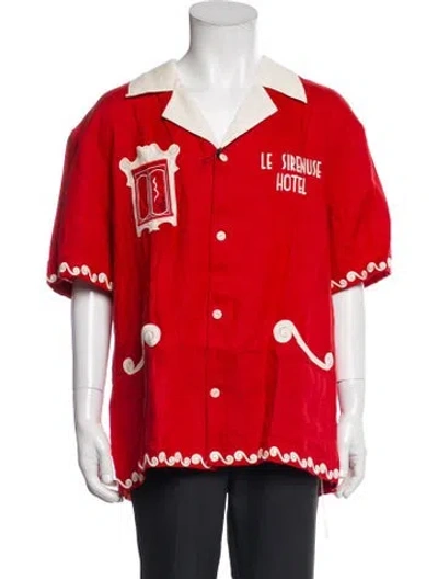 Pre-owned Tombolo Graphic Print Short Sleeve Shirt In Red