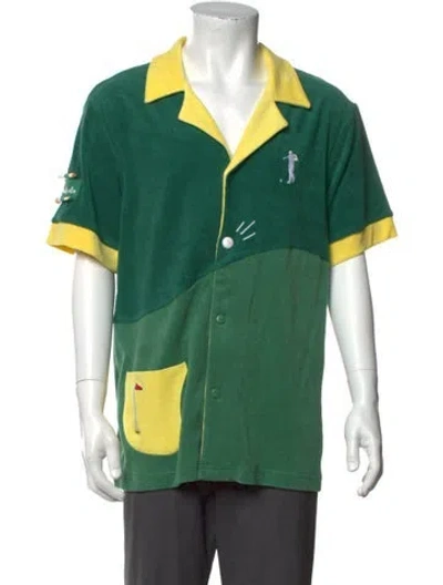 Pre-owned Tombolo Graphic Print Short Sleeve Shirt W/ Tags In Green