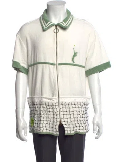 Pre-owned Tombolo Graphic Print Short Sleeve Shirt In White