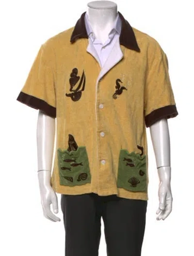 Pre-owned Tombolo Graphic Print Short Sleeve Shirt In Yellow