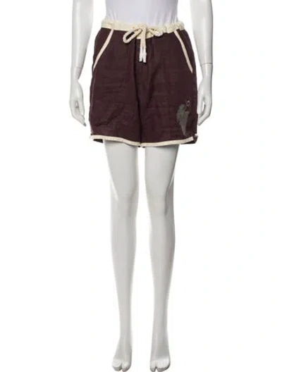 Pre-owned Tombolo Linen Mini Shorts In Burgundy