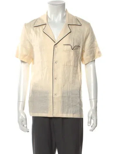 Pre-owned Tombolo Linen Short Sleeve Shirt In Neutral
