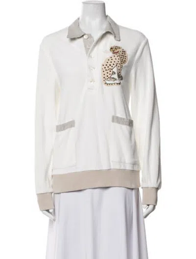 Pre-owned Tombolo Long Sleeve Polo In White