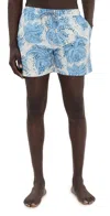 Tombolo Palm Fronds Swim Trunks Blue In Blue