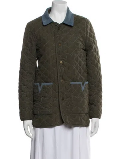 Pre-owned Tombolo Patterned Coat In Green